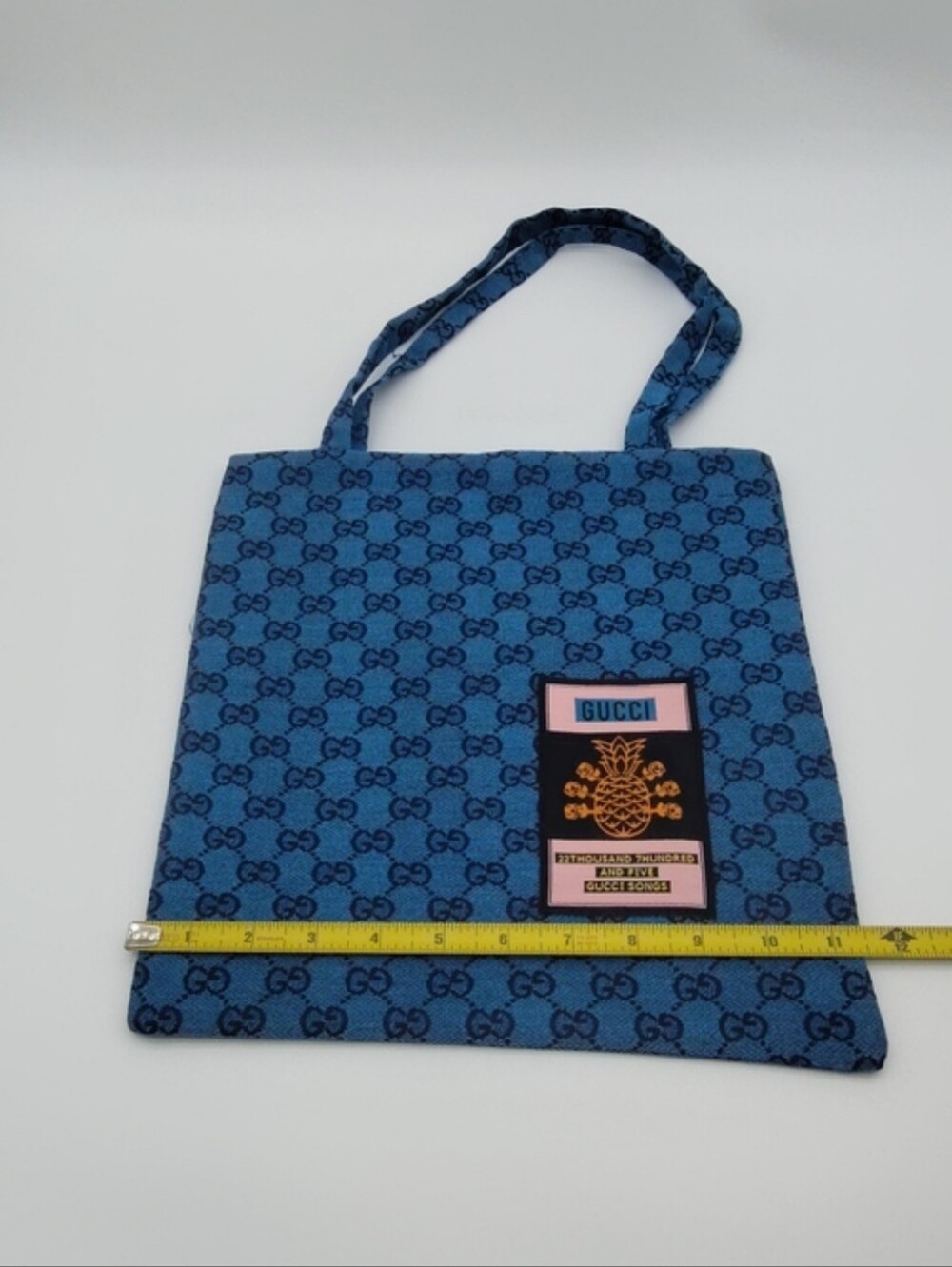 NEW Gucci Blue GG Monogram Messenger Snap Closure Tote Promotional Collectible - Picture 5 of 6